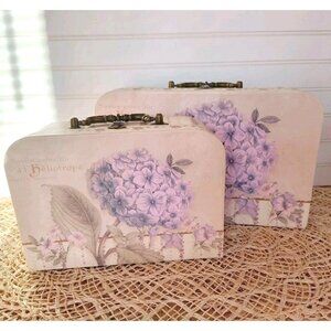 Vintage Tri-Coastal Hydrangea Boxes, SET/2 Tina Higgins 2006 Decor, EUC
